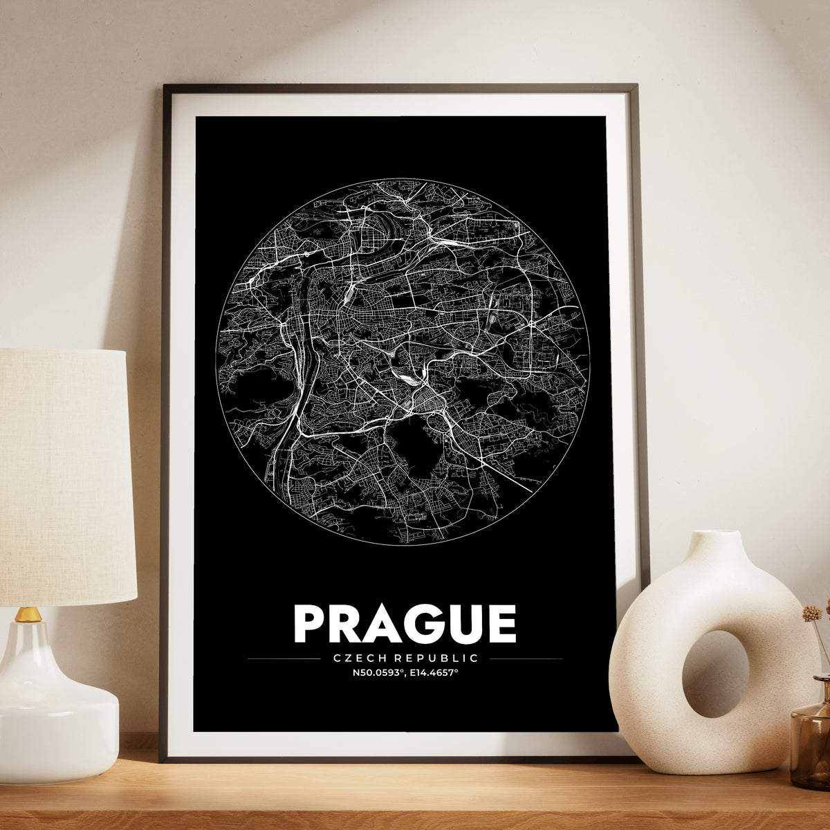 Prague Spot Map Poster
