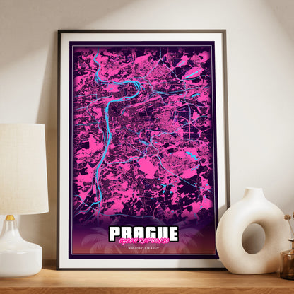 Prague GTA Map Poster
