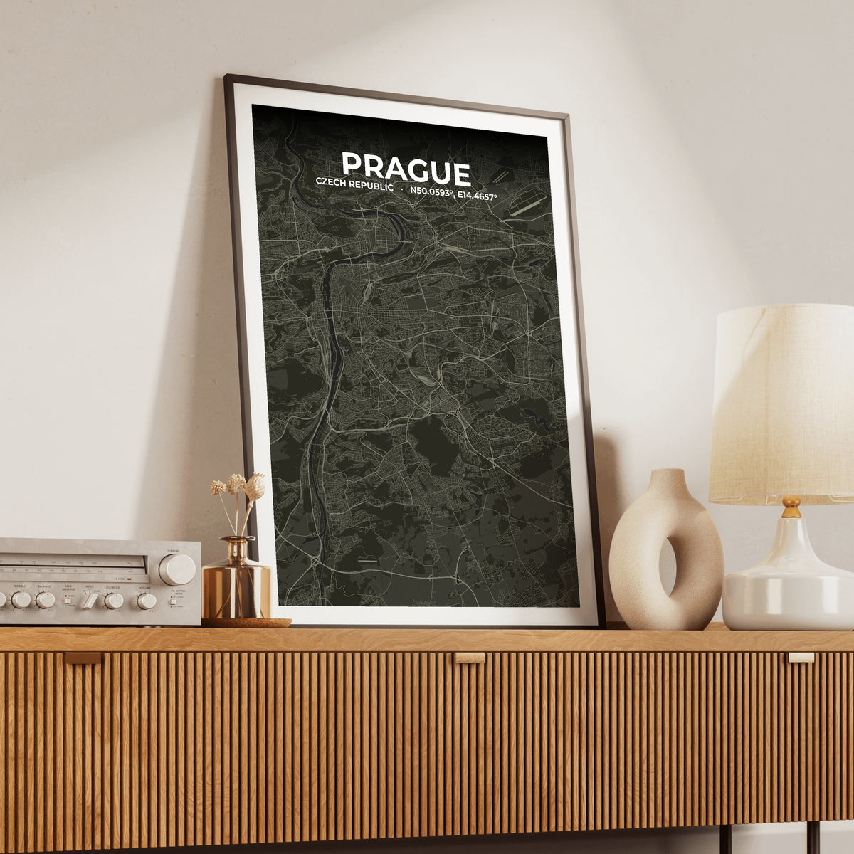 Prague Sable Map Poster
