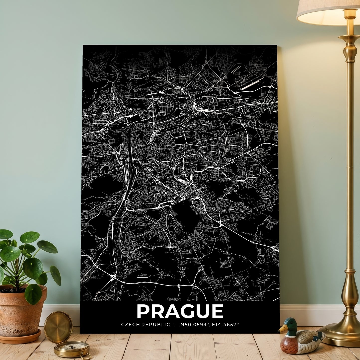 Prague Elegant Map Poster