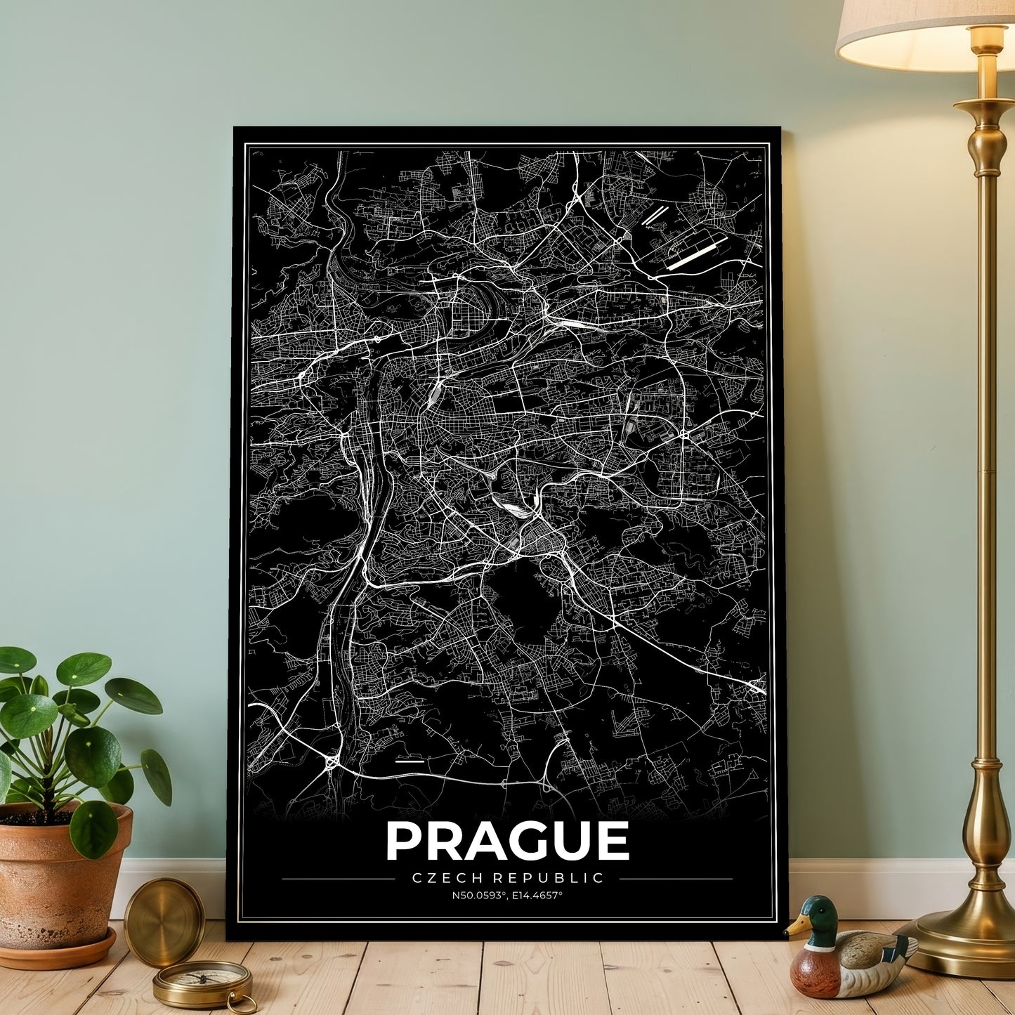 Prague Modern Map Poster
