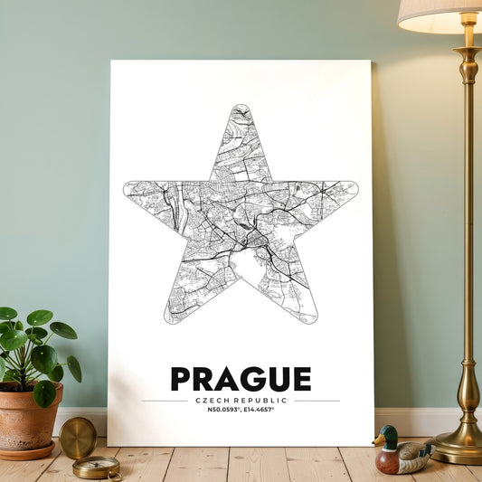 Prague Star Map Poster