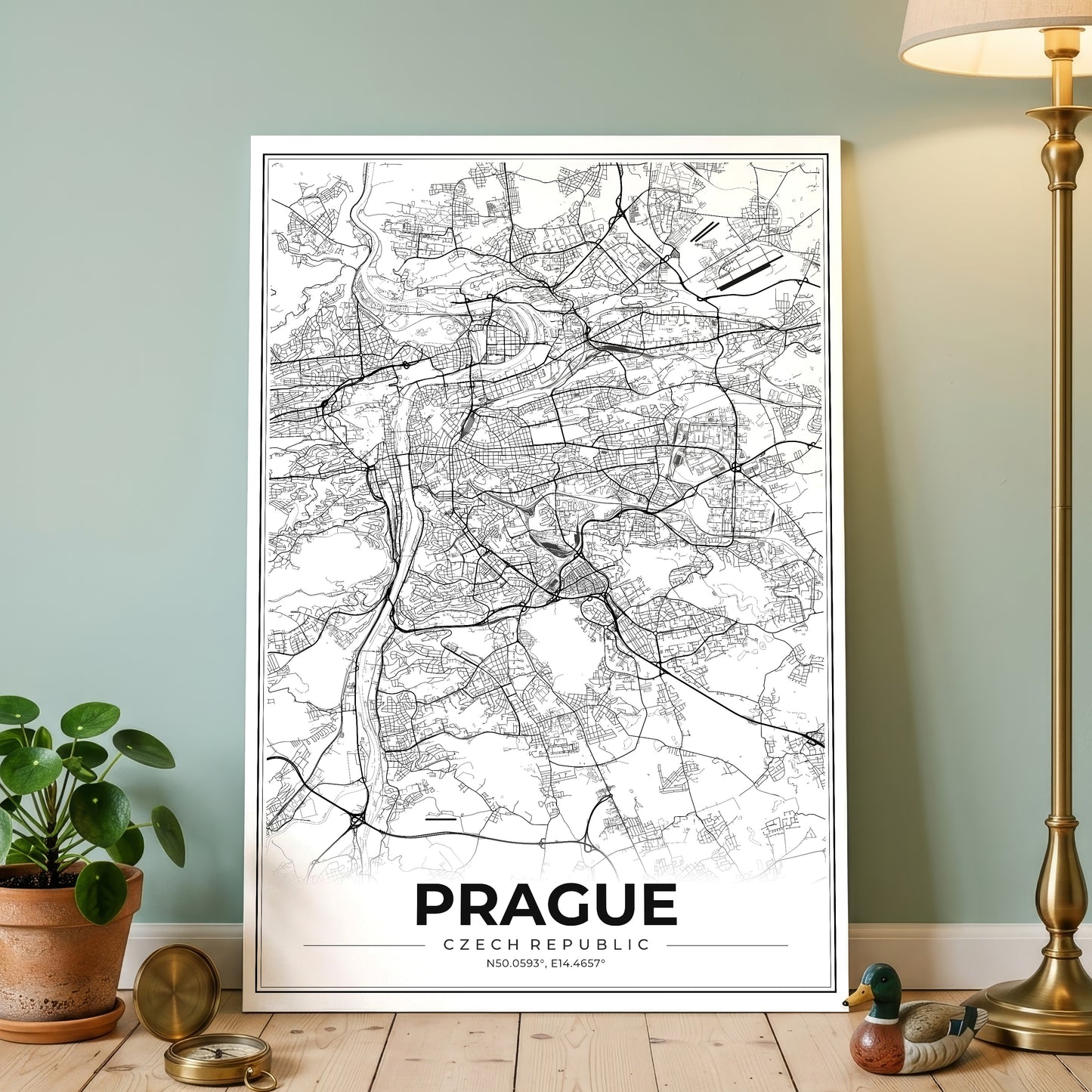 Prague Modern Map Poster