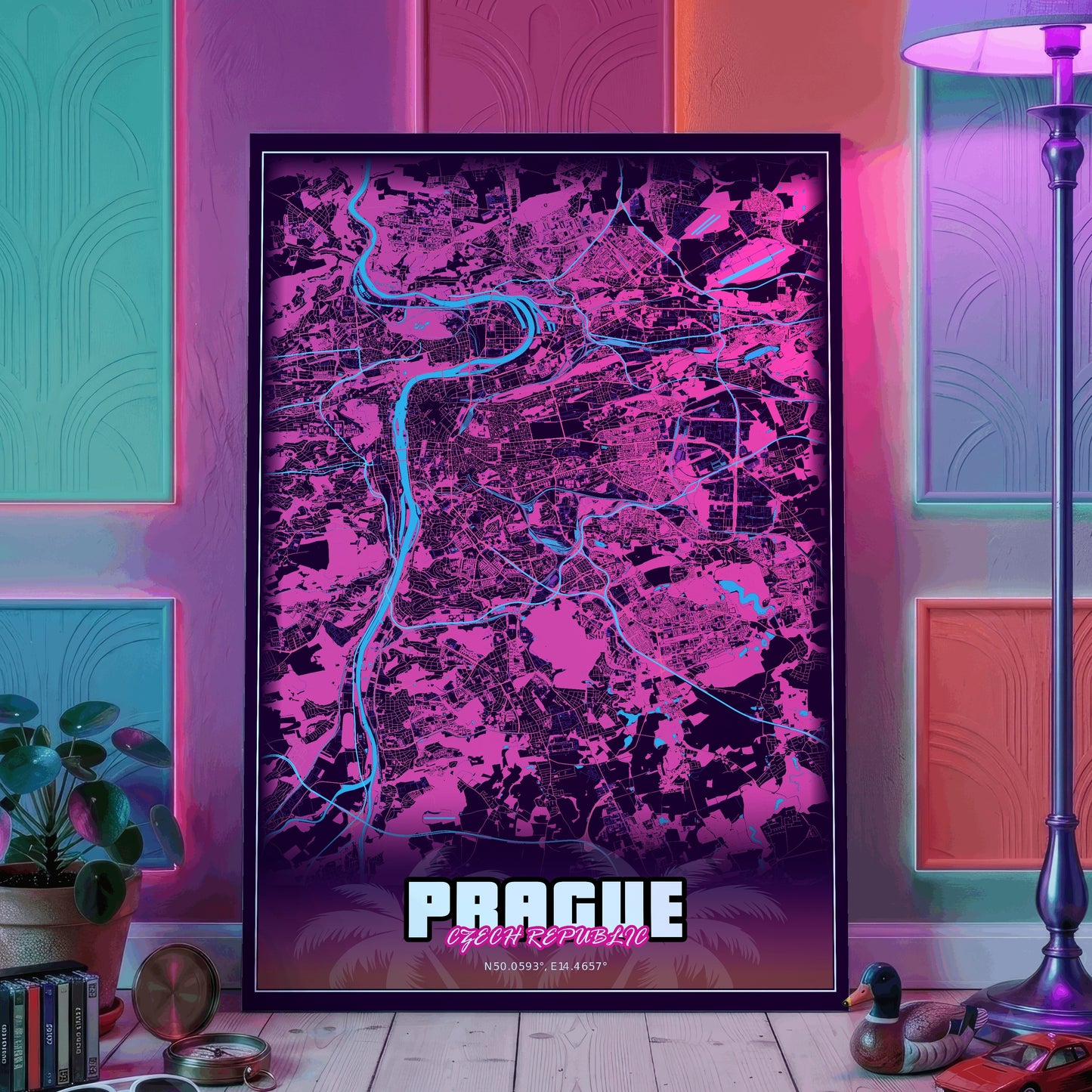 Prague GTA Map Poster