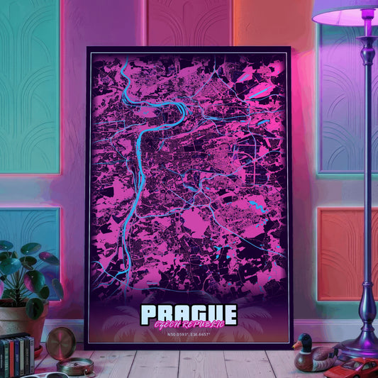 Prague GTA Map Poster