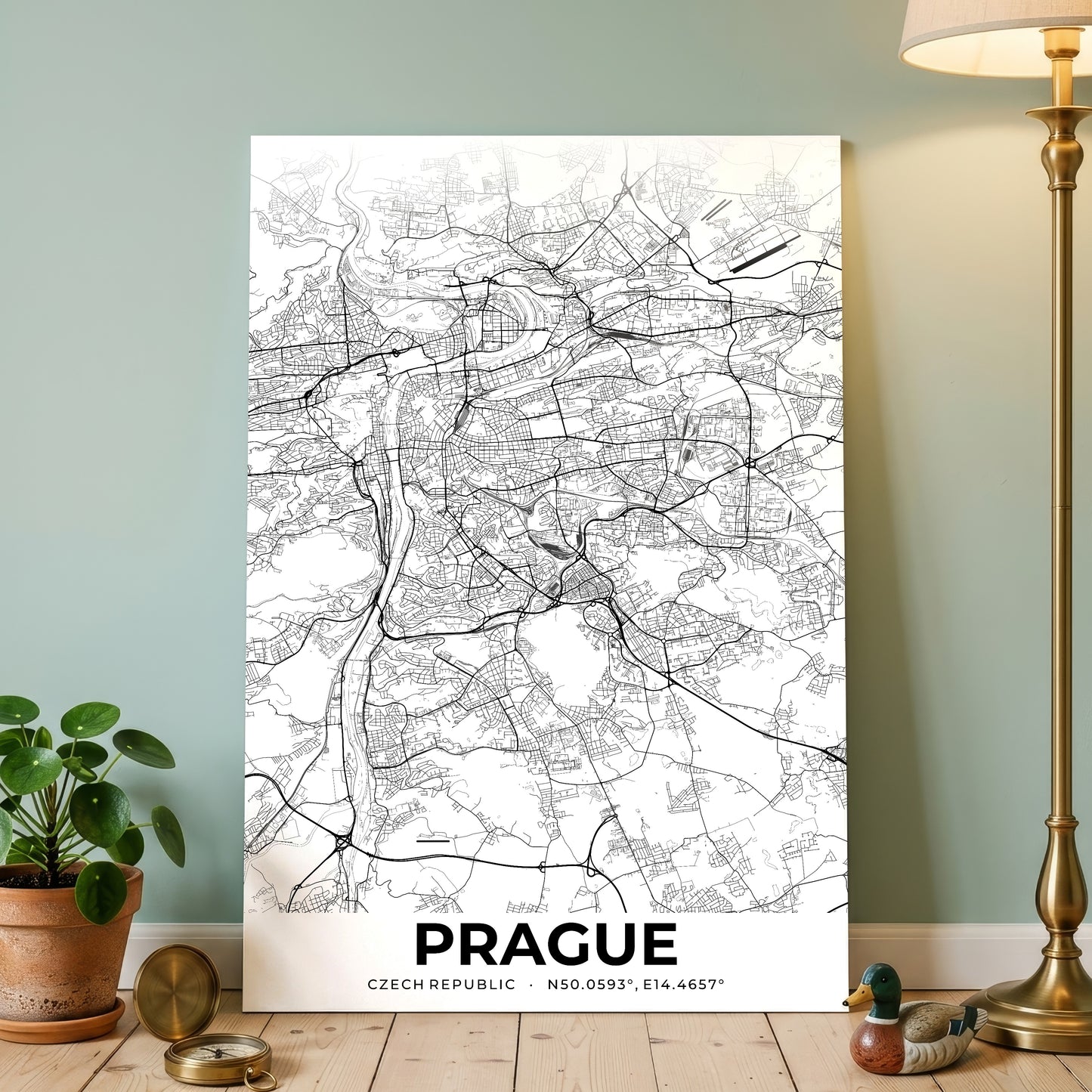 Prague Elegant Map Poster