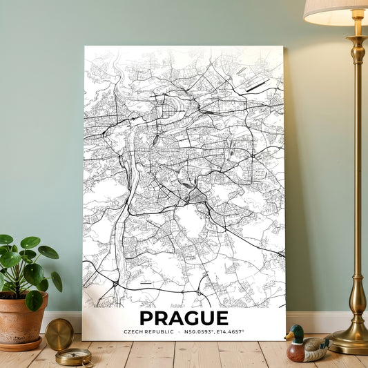 Prague Elegant Map Poster