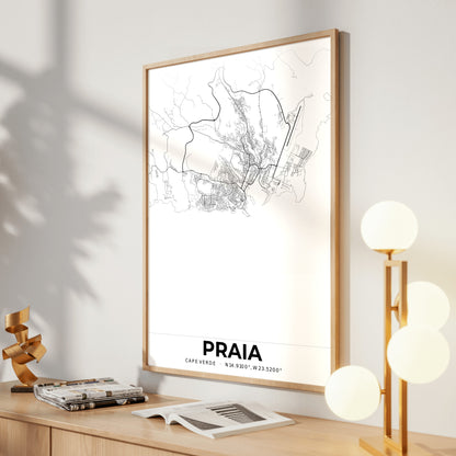 Praia Elegant Map Poster