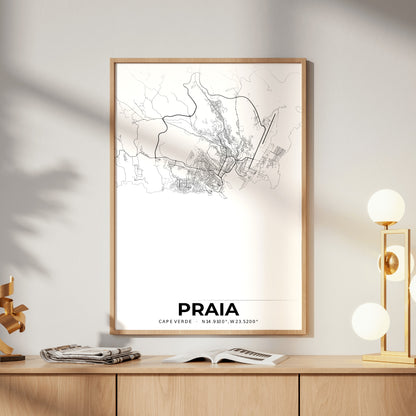 Praia Elegant Map Poster