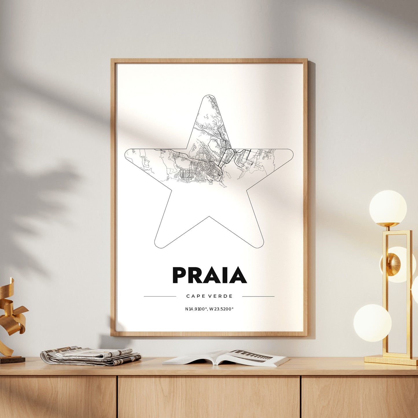 Praia Star Map Poster