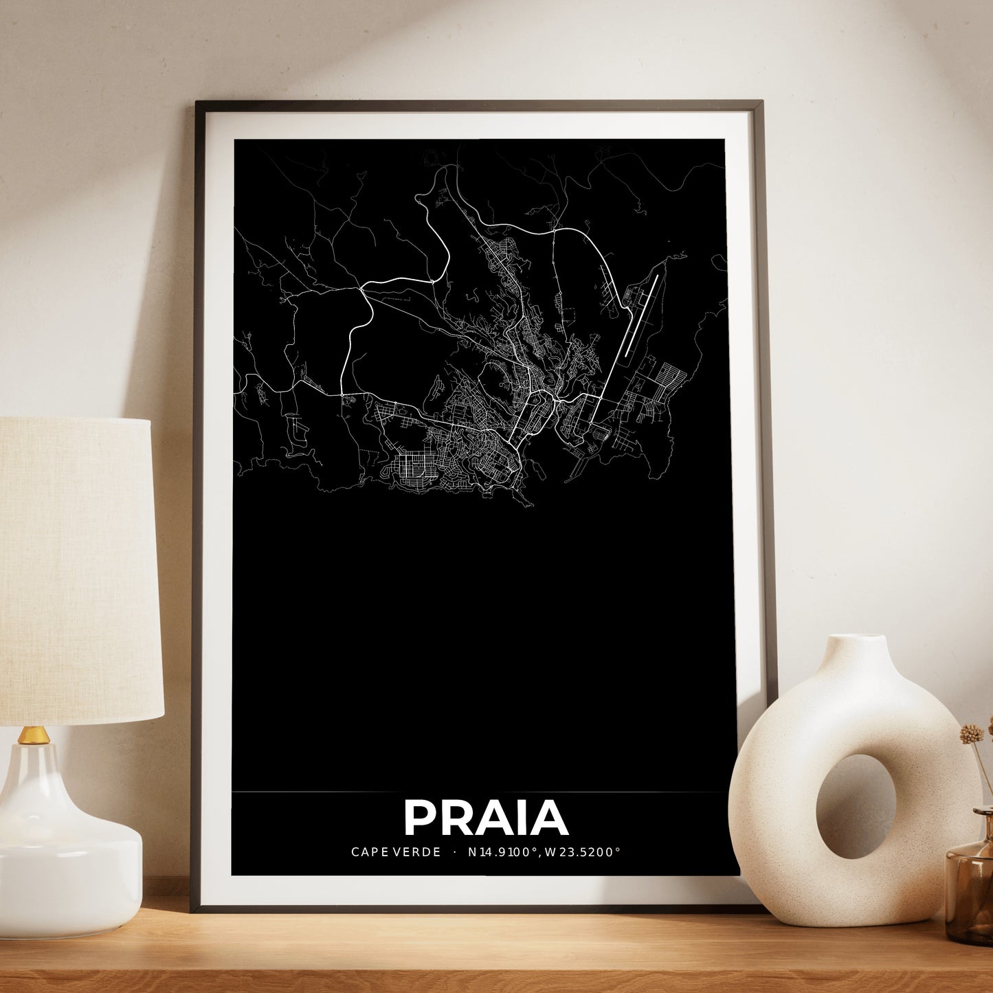Praia Elegant Map Poster