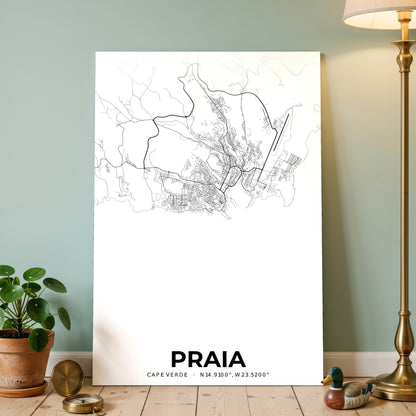 Praia Elegant Map Poster