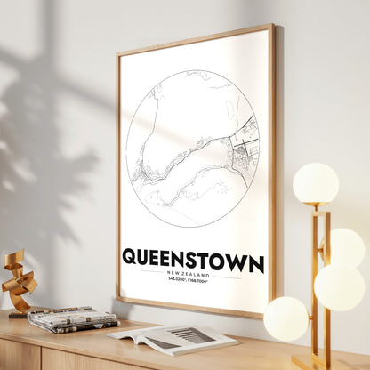 Queenstown Spot Map Poster