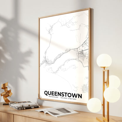 Queenstown Elegant Map Poster
