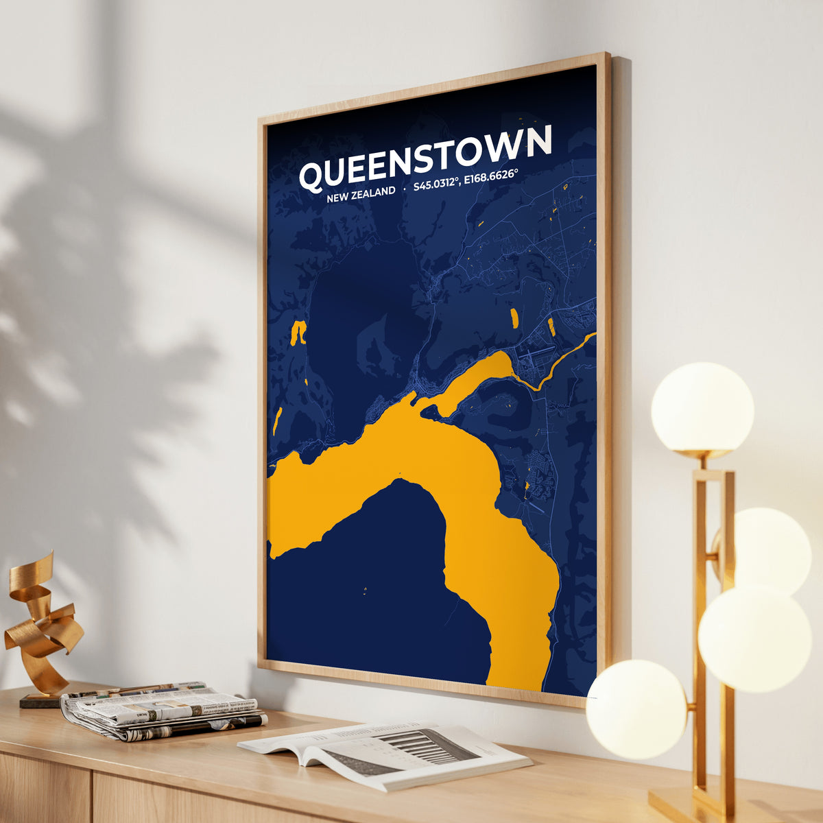 Queenstown Ink Map Poster