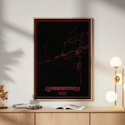 Queenstown Phosphor Map Poster - System Alert