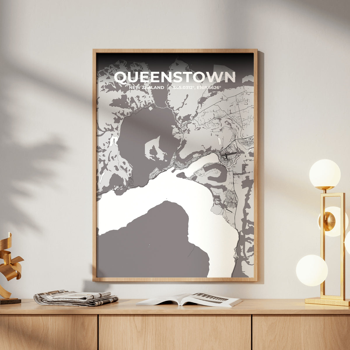 Queenstown Ash Map Poster