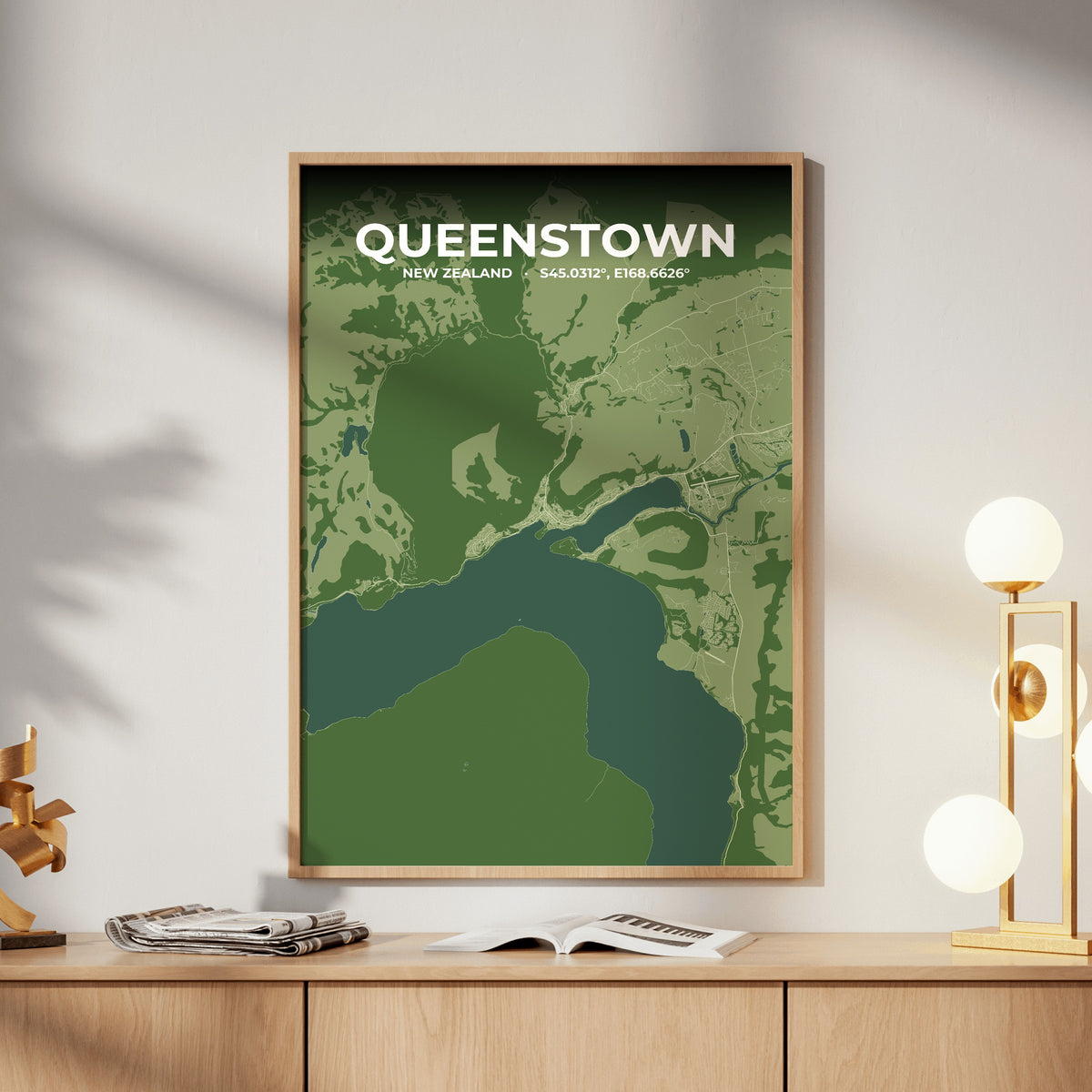 Queenstown Clay Map Poster