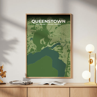 Queenstown Clay Map Poster