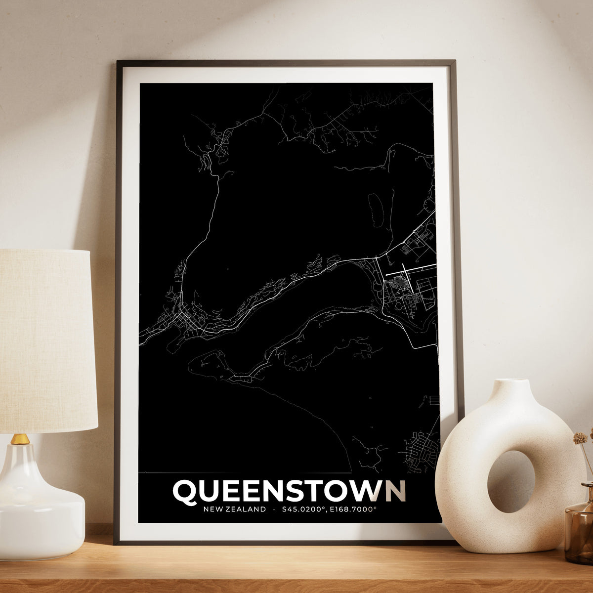 Queenstown Elegant Map Poster