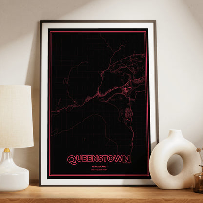 Queenstown Phosphor Map Poster - System Alert