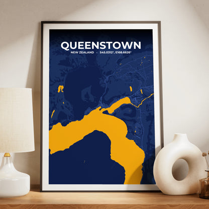 Queenstown Ink Map Poster