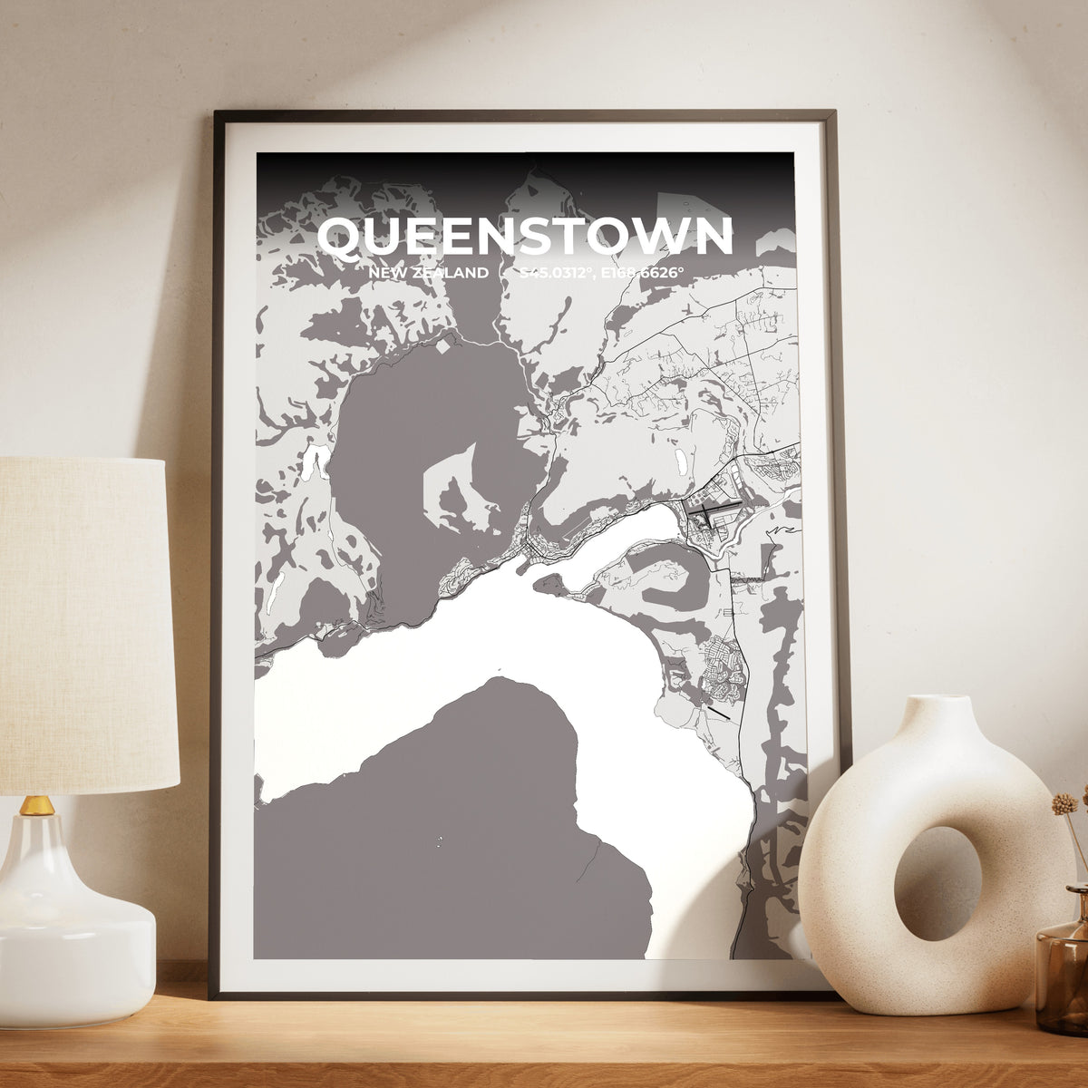 Queenstown Ash Map Poster