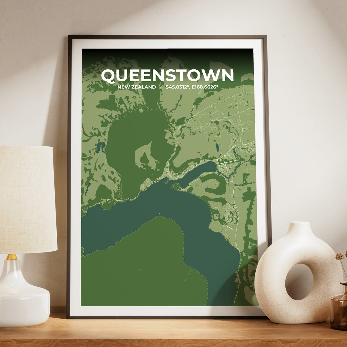 Queenstown Clay Map Poster