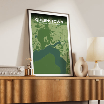 Queenstown Clay Map Poster