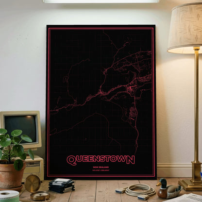 Queenstown Phosphor Map Poster - System Alert