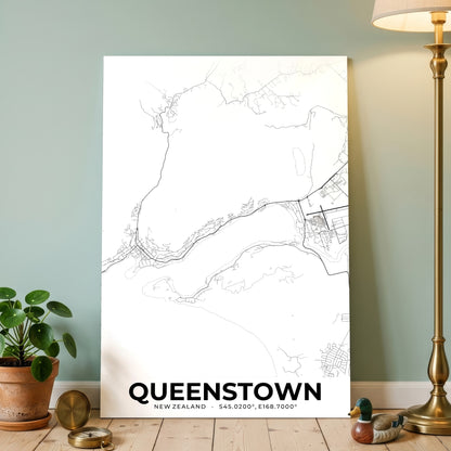 Queenstown Elegant Map Poster