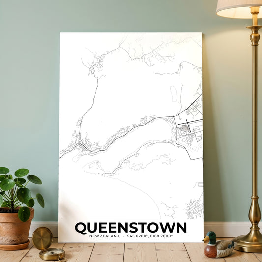 Queenstown Elegant Map Poster