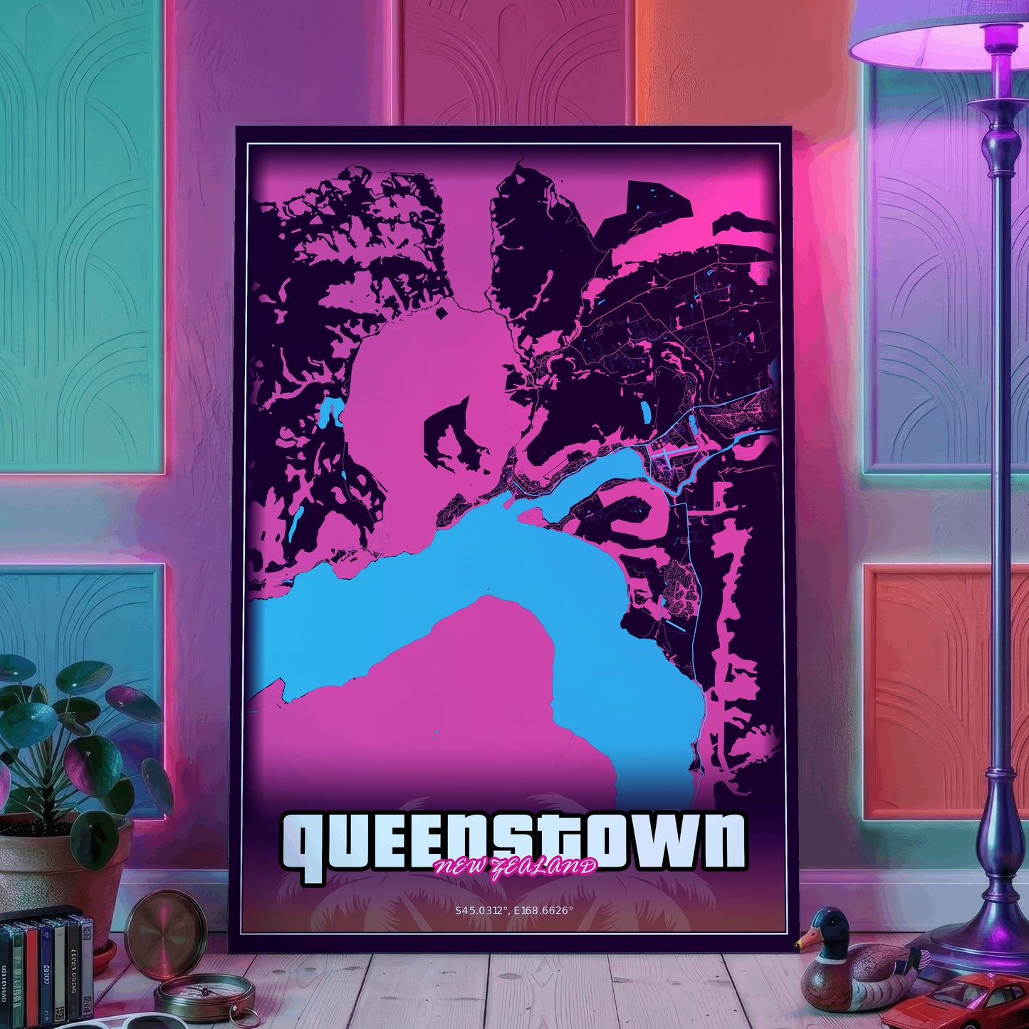 Queenstown GTA Map Poster