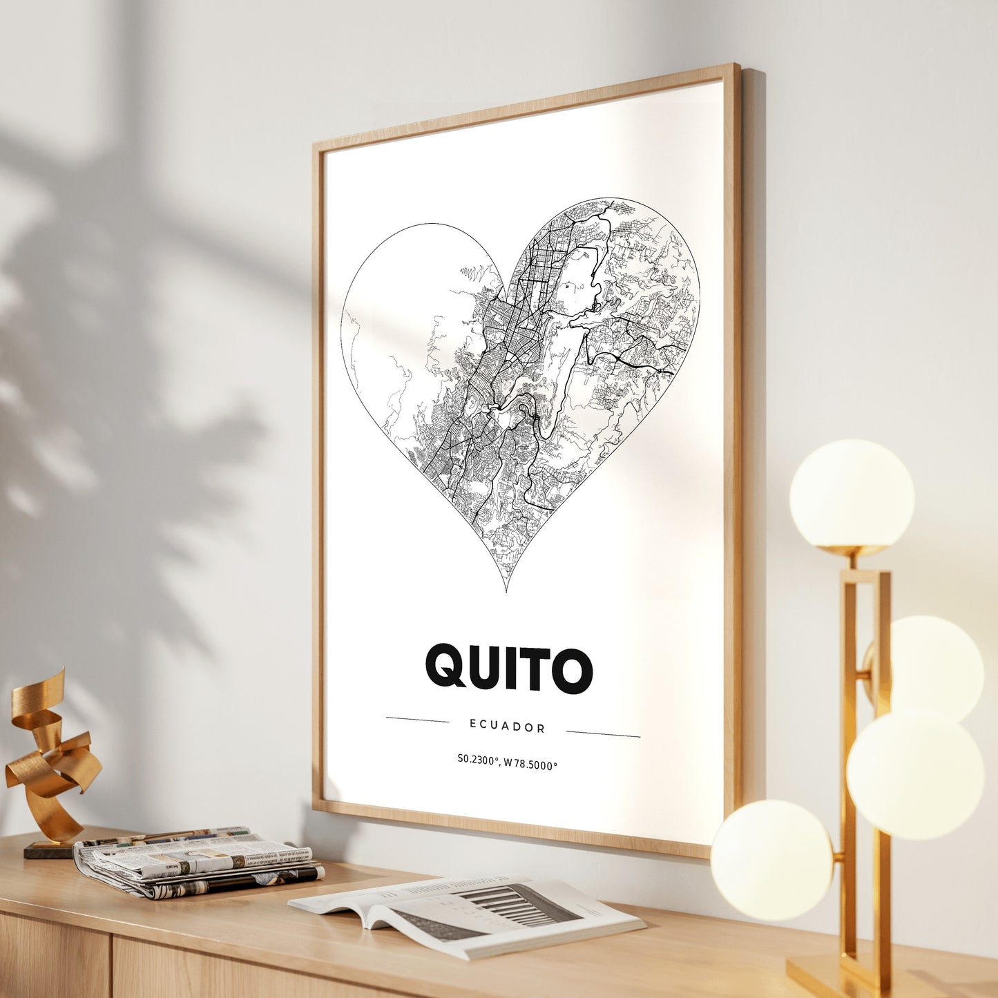 Quito Heart Map Poster