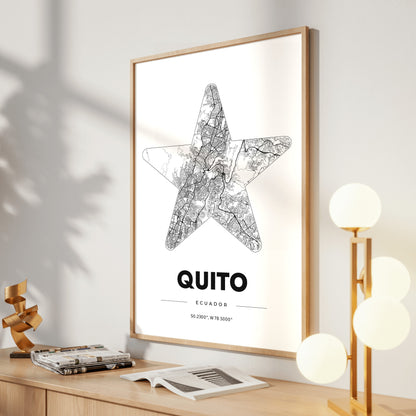 Quito Star Map Poster