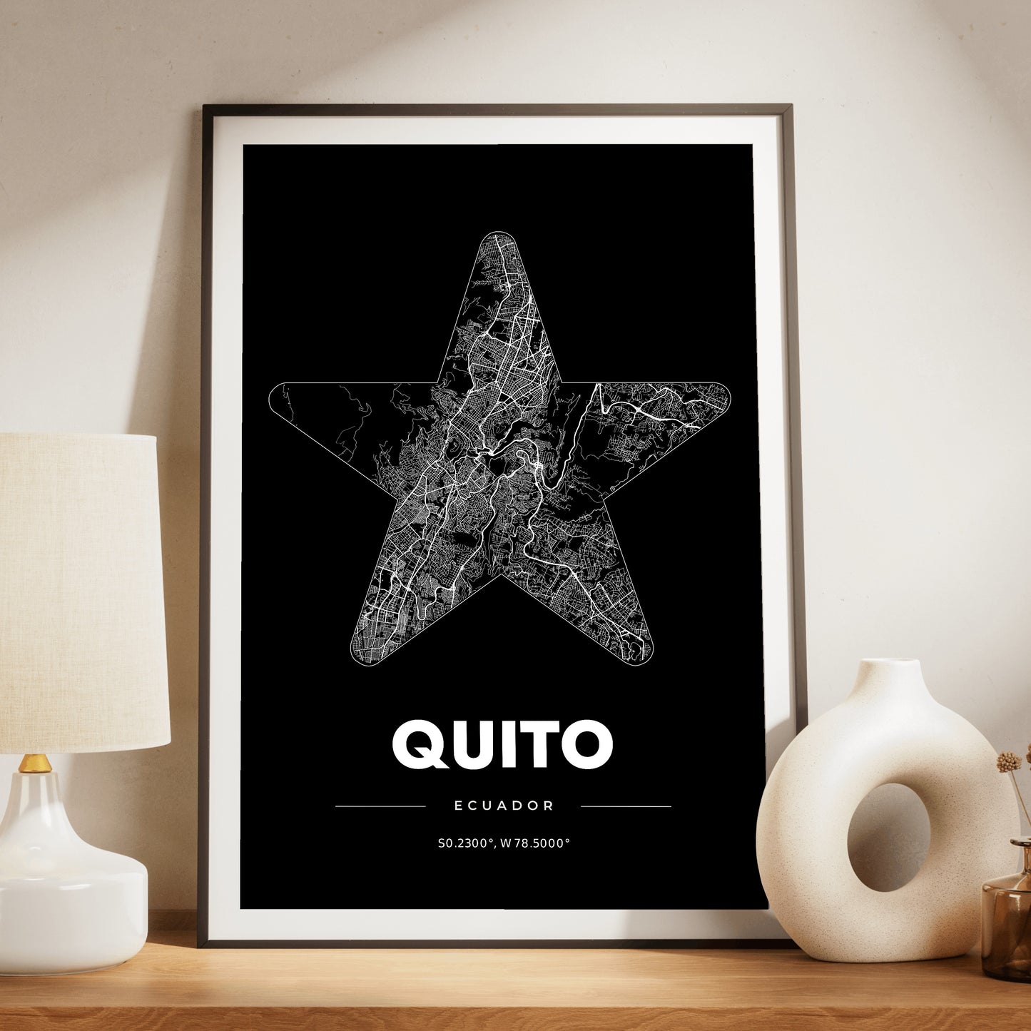 Quito Star Map Poster