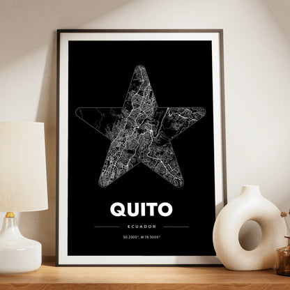 Quito Star Map Poster