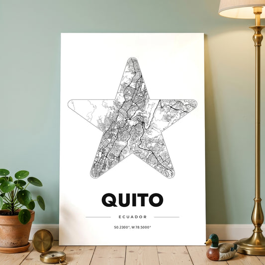 Quito Star Map Poster
