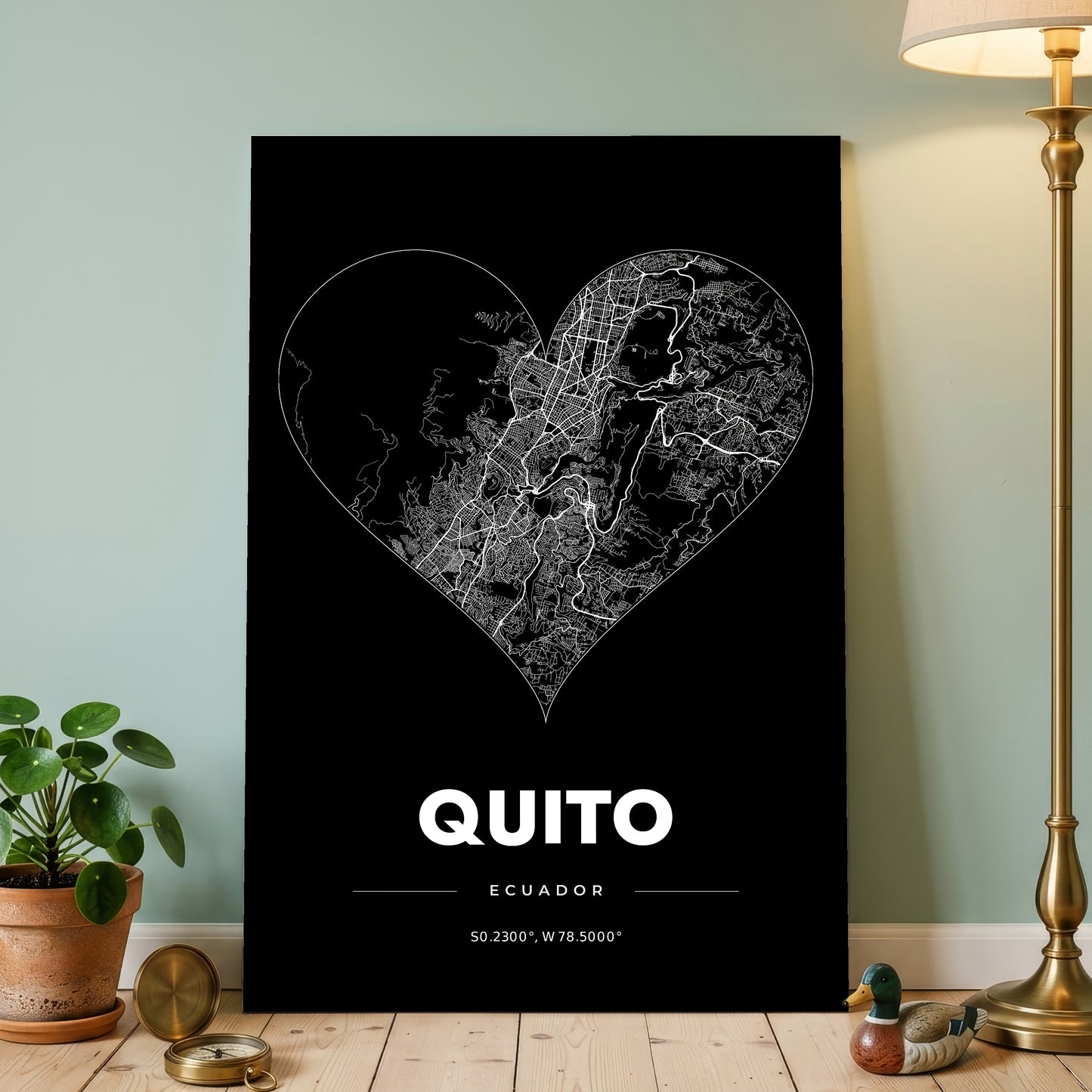 Quito Heart Map Poster