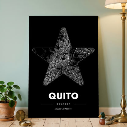 Quito Star Map Poster