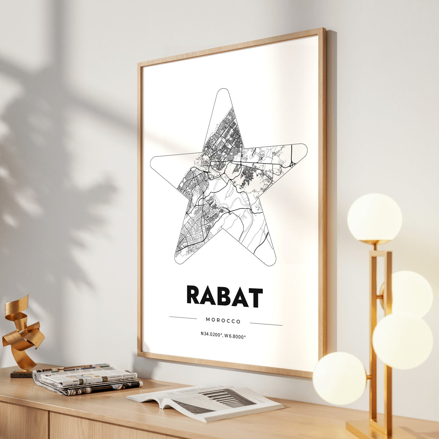 Rabat Star Map Poster