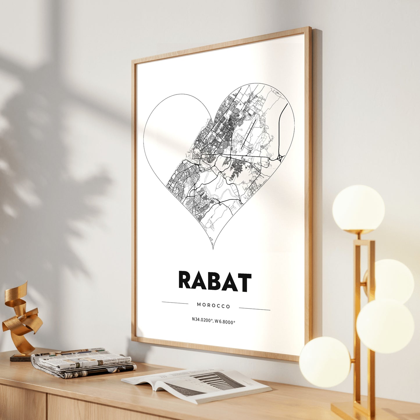 Rabat Heart Map Poster