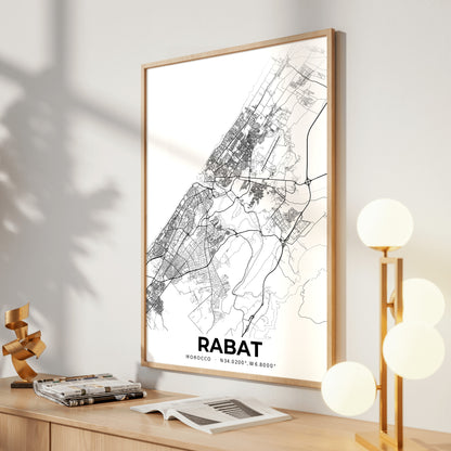 Rabat Elegant Map Poster