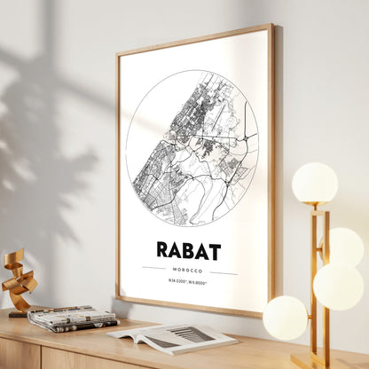 Rabat Spot Map Poster
