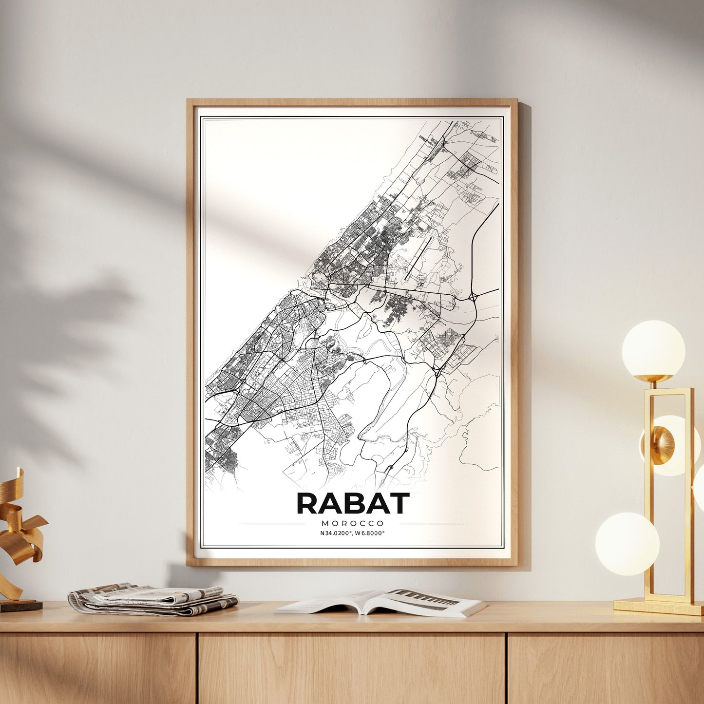 Rabat Modern Map Poster