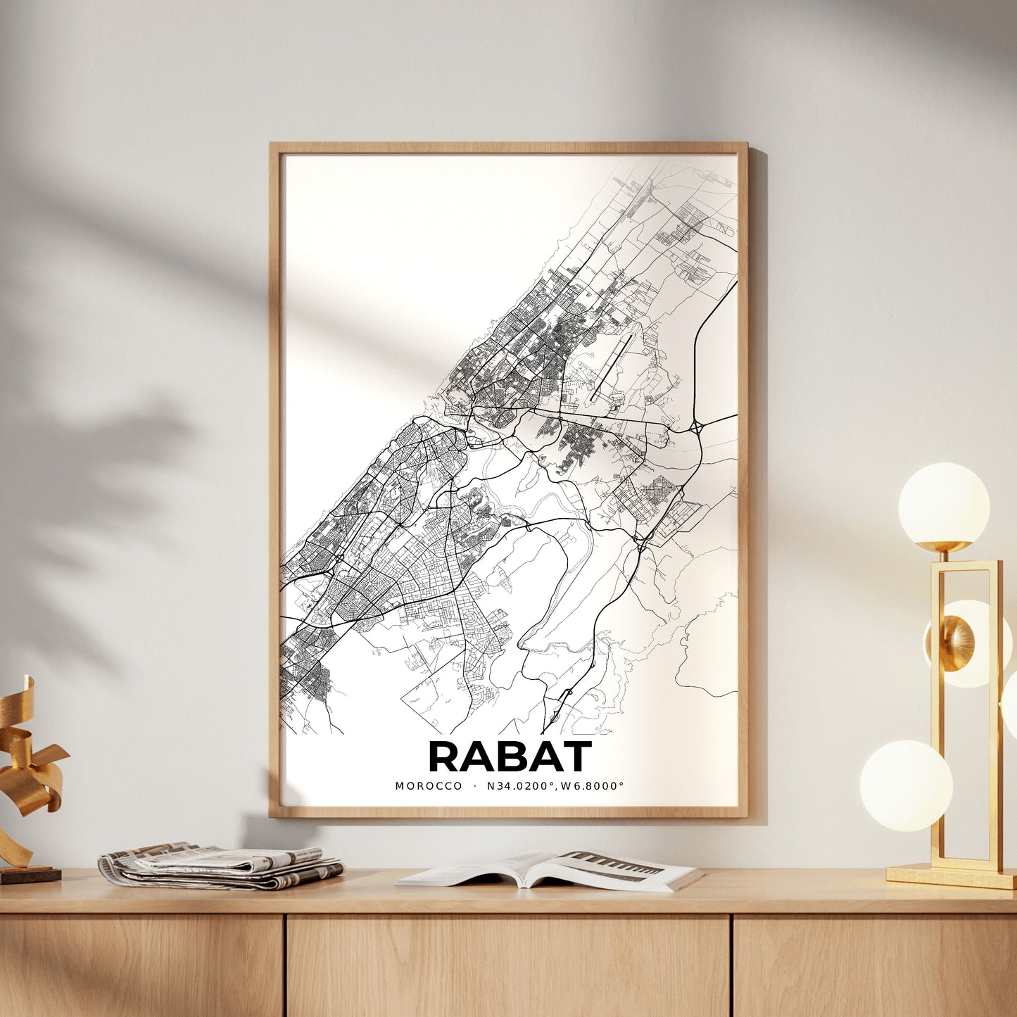 Rabat Elegant Map Poster