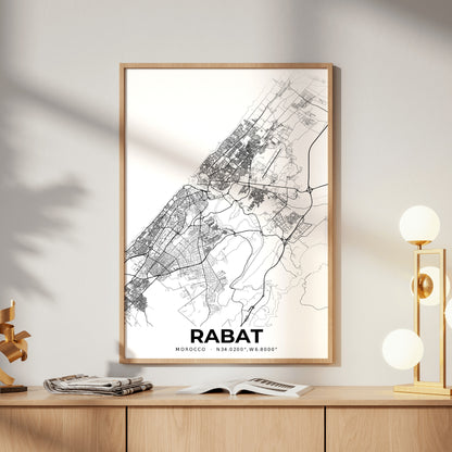Rabat Elegant Map Poster