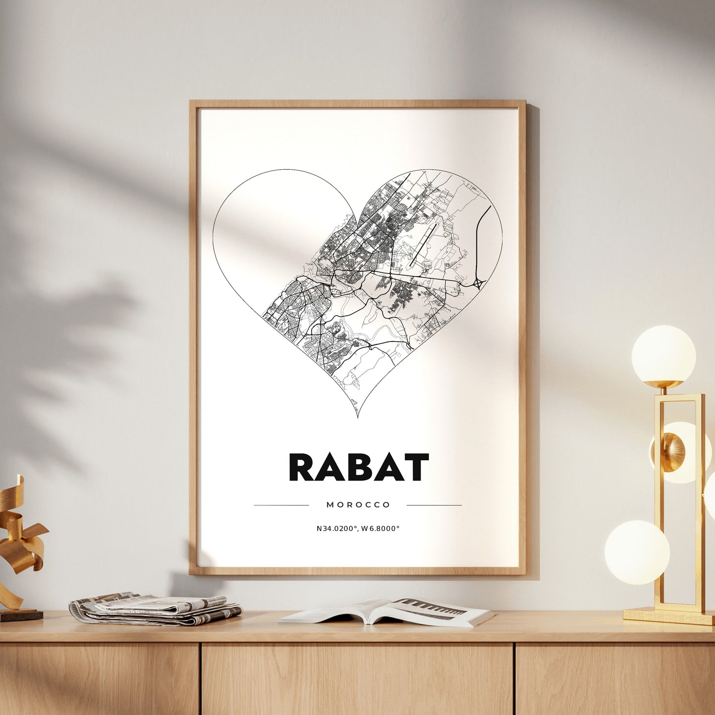 Rabat Heart Map Poster
