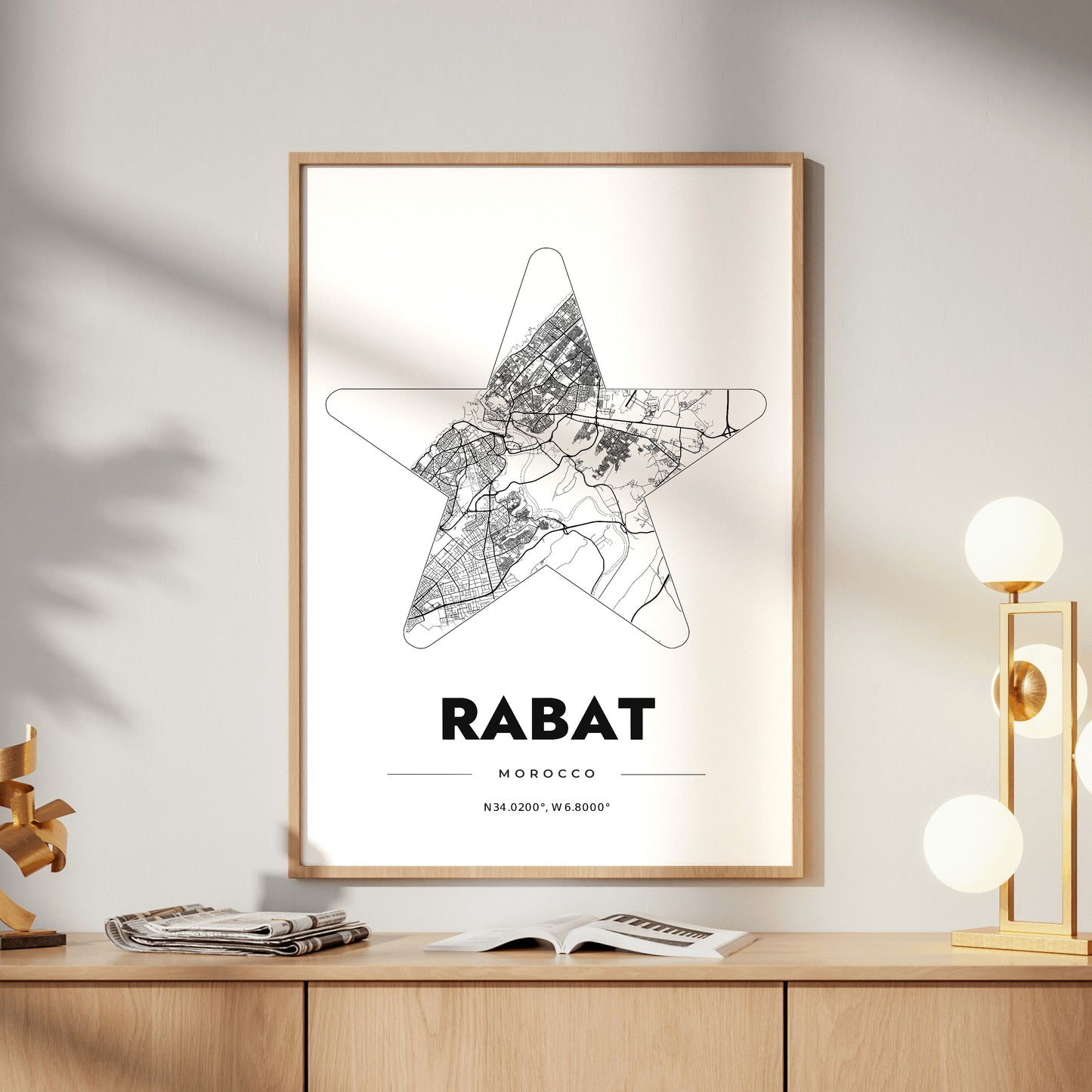 Rabat Star Map Poster