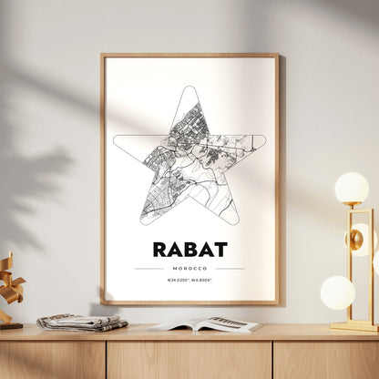 Rabat Star Map Poster